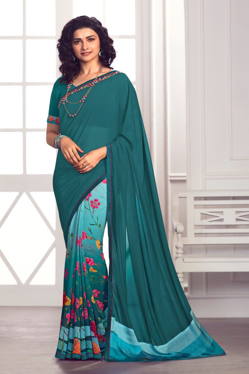 Gc Georgette Printed Daily Wear Sarees Catalog